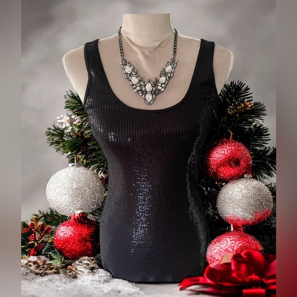 Express Black Sequin Tank - Picture 9 of 9